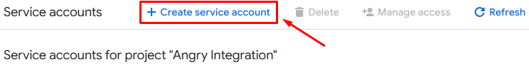 Создание сервисного аккаунта в Google Cloud Console