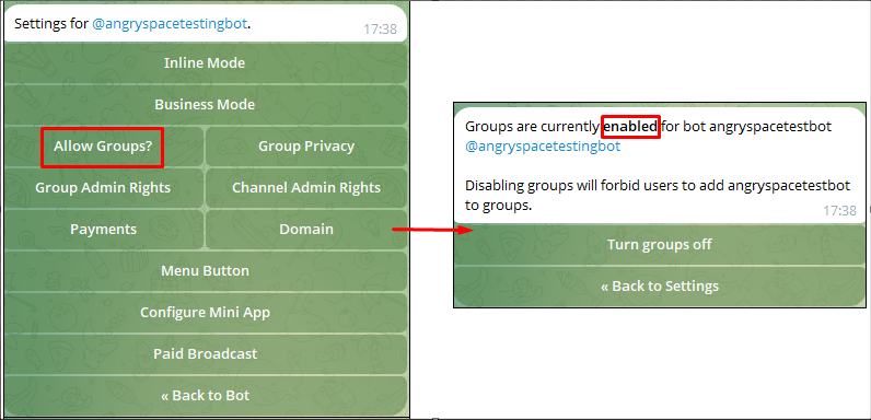 Подключение Telegram