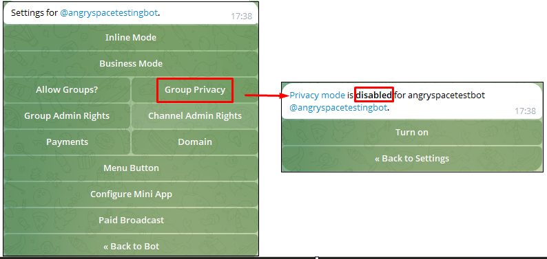 Подключение Telegram