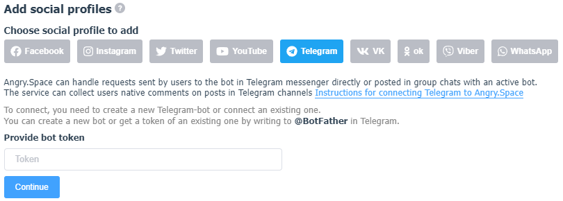 Telegram connection