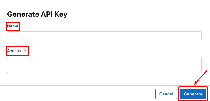 API Key creation