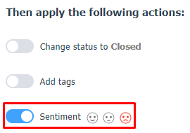 Sentiment settings