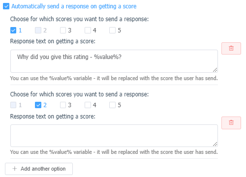 Customizing request for the customer satisfaction index
